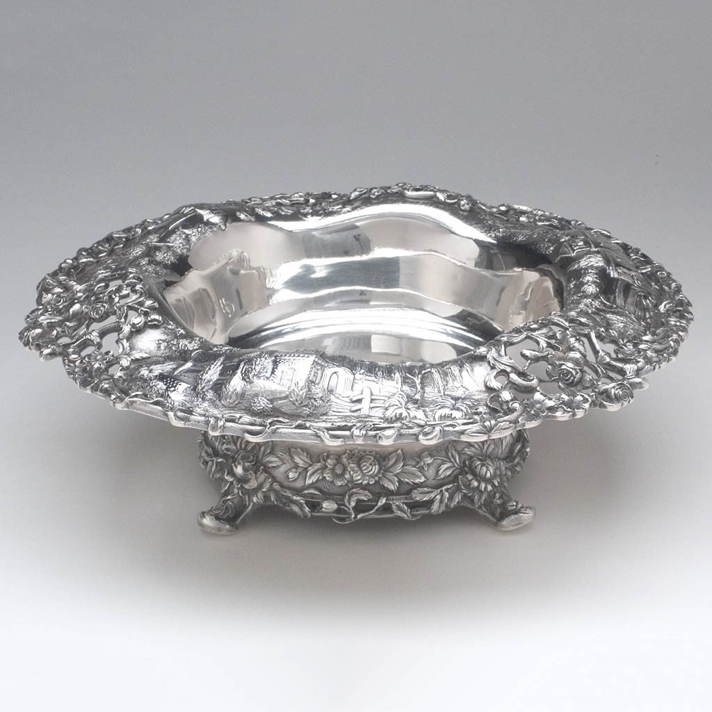 S. Kirk &amp; Son Co &#39;Castle&#39; Pattern Antique Sterling Silver Centerpiece, Baltimore, MD, c. 1900 