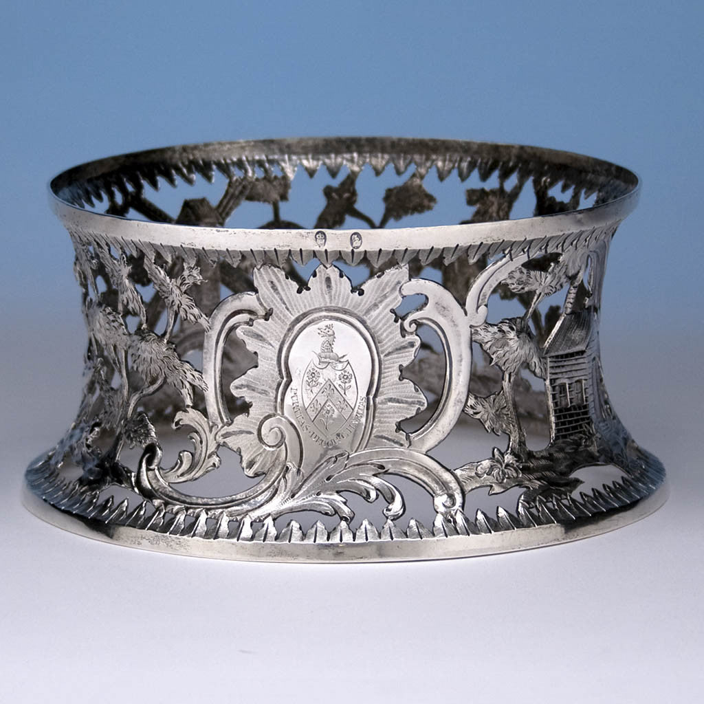 Edward Boyce (possibly) Irish Sterling Silver Dish Ring, Dublin, 1784, bearing the arms of Cope