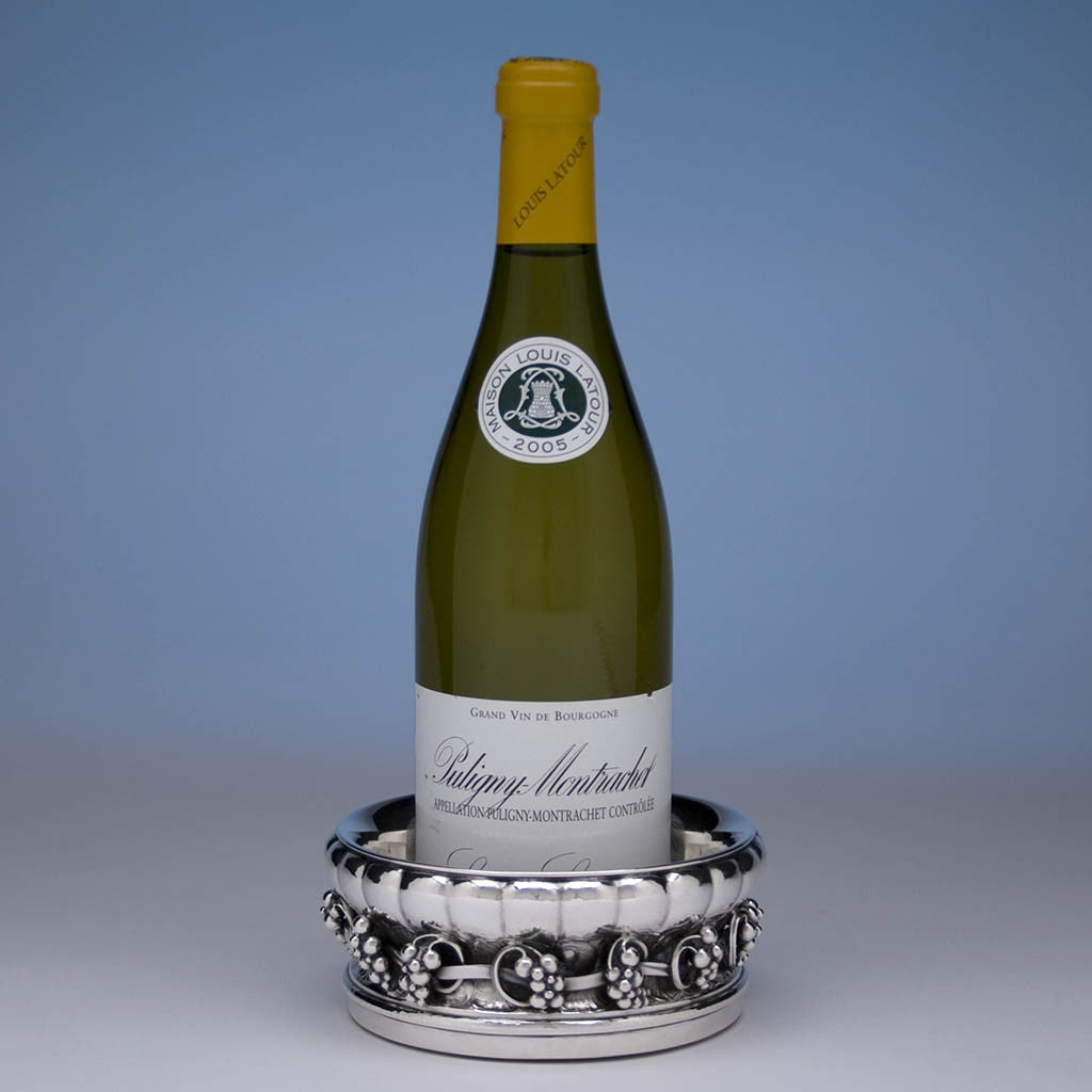 Georg Jensen Sterling Silver Wine Coaster, Copenhagen, Denmark, c. 1950&#39;s