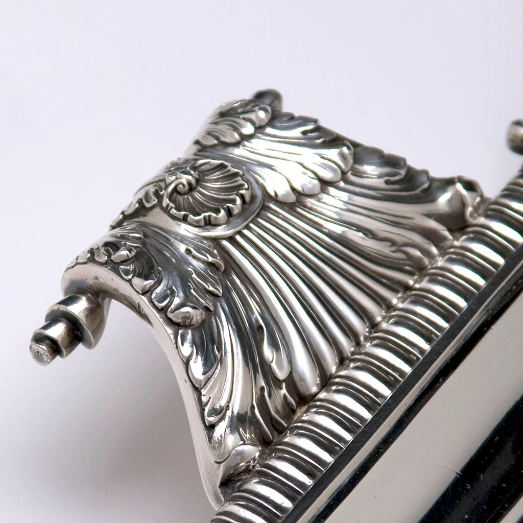 Handle detail William Burwash &amp; Richard Sibley, English Regency Sterling Silver Octagonal Tea Tray, London, 1808/09 retailed by Joseph Brasbridge, Fleet Street, London