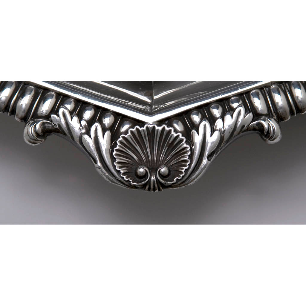 Shell on the William Burwash &amp; Richard Sibley, English Regency Sterling Silver Octagonal Tea Tray, London, 1808/09 retailed by Joseph Brasbridge, Fleet Street, London