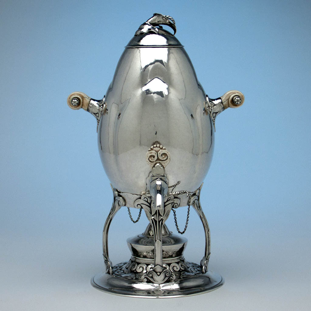 Kettle to Peer Smed Antique Sterling Silver Coffee Service with Tray, New York City, c. 1930&#39;s