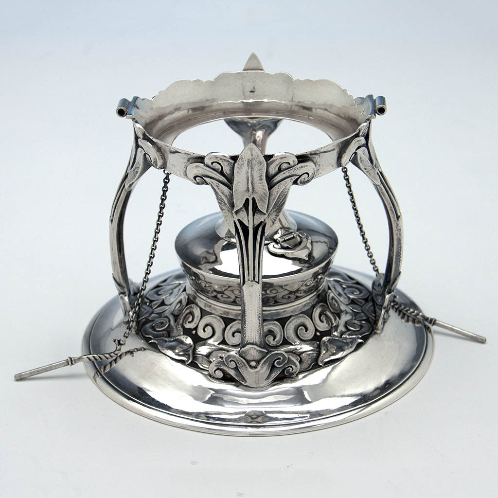 Peer Smed Antique Sterling Silver Coffee Service with Tray, New York City, c. 1930s