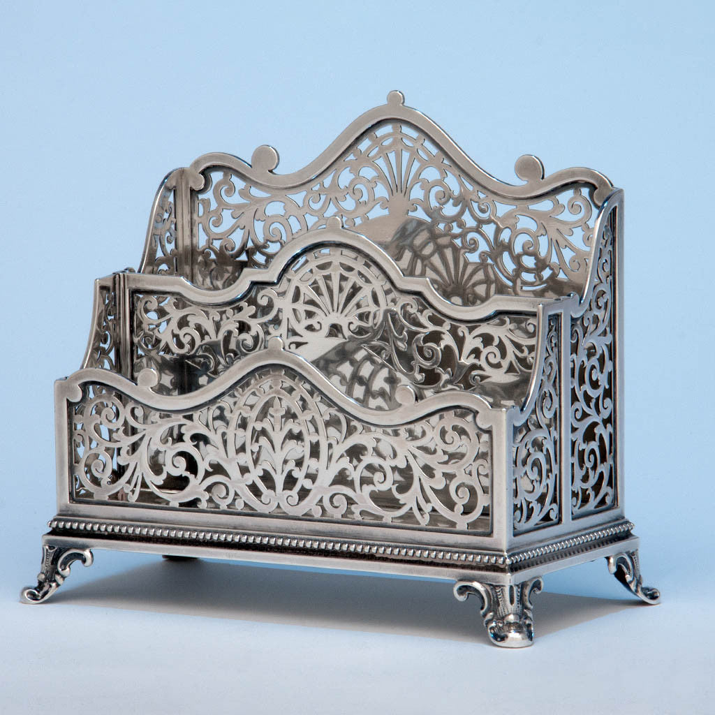 Howard & Co Antique Sterling Silver Letter Holder, 1886