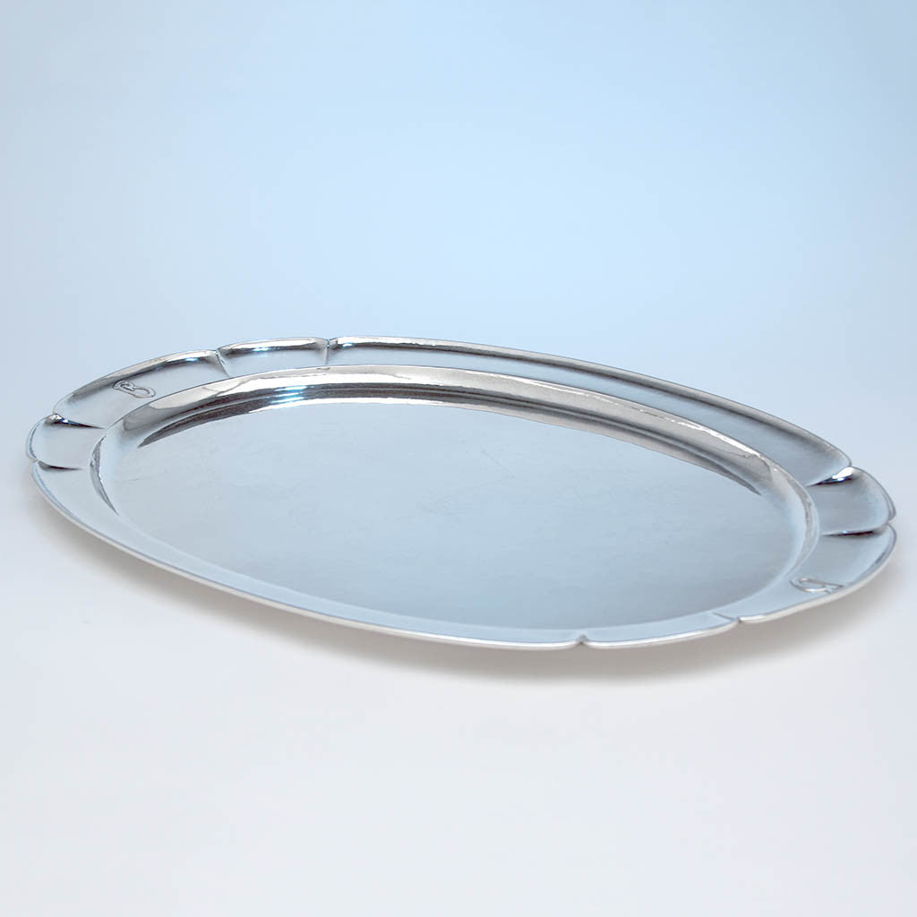 Tray to The Kalo Shop Hand Wrought Sterling Silver Arts &amp; Crafts Seven Piece Coffee and Tea Service with Tray, Chicago, Illinois - c. 1916-17