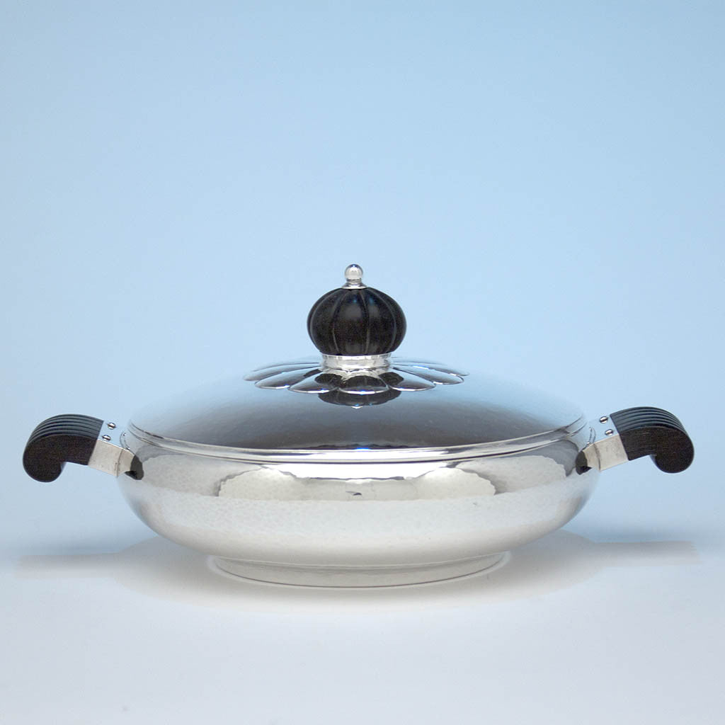 The Kalo Shop Hand Wrought Arts &amp; Crafts Sterling Silver Covered Server, Chicago, Illinois, c. 1920-50