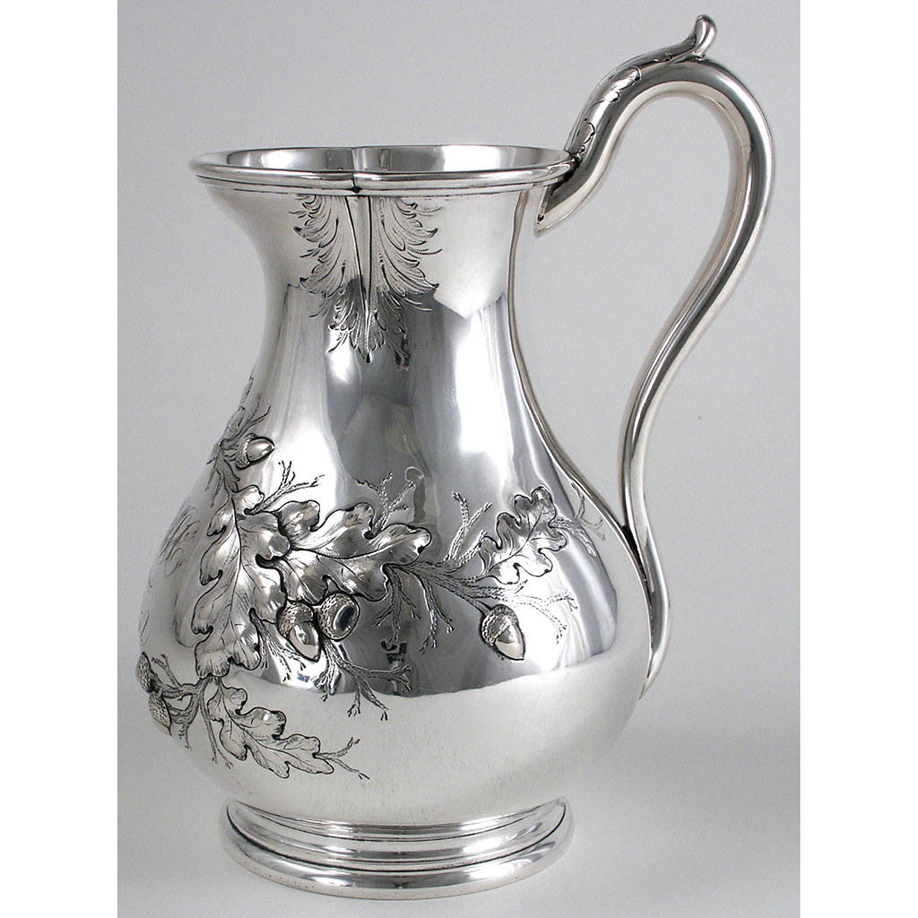 Vincent Laforme Antique Coin Silver Water Pitcher, Boston, MA, c. 1859