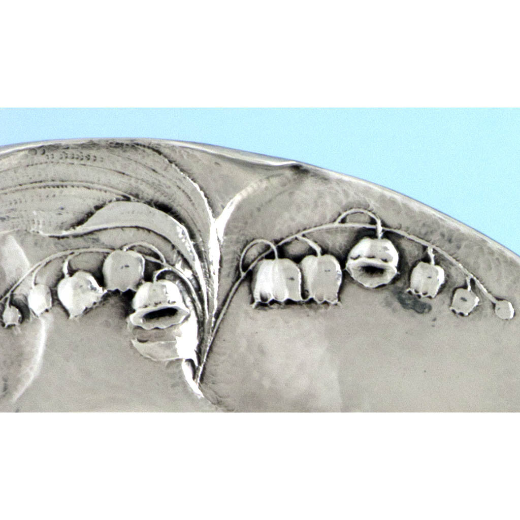 Detail of Gorham Martelé Antique Silver Child&#39;s Plate, Providence, RI, 1916 