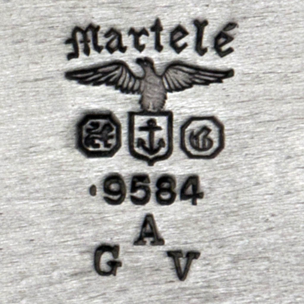 Marks on Gorham Martelé Antique Silver Child&#39;s Plate, Providence, RI, 1916 