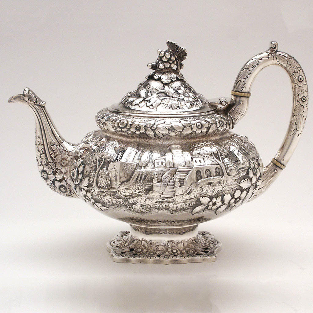 Peter L. Krider Antique Sterling Silver Tea Pot