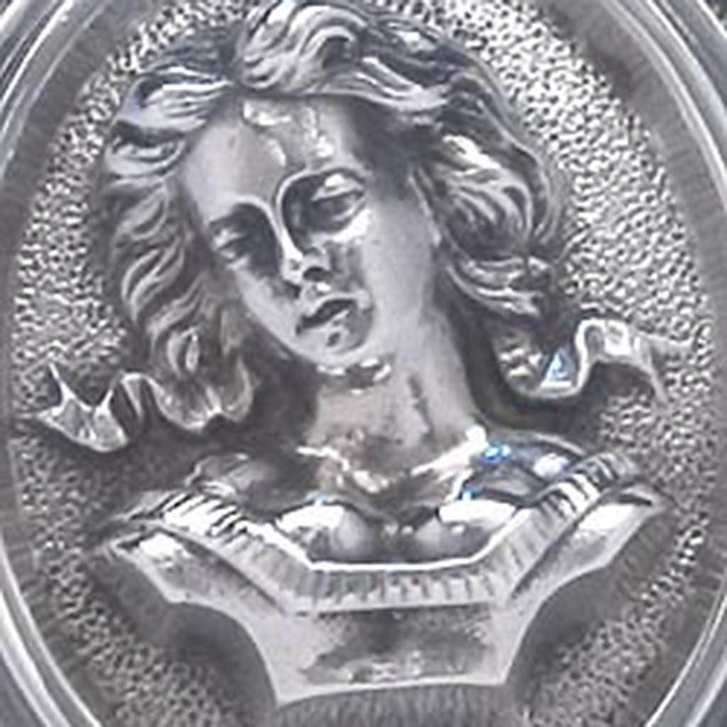 Detail of Wood &amp; Hughes Coin Silver Figural Napkin Ring, New York City, c. 1873