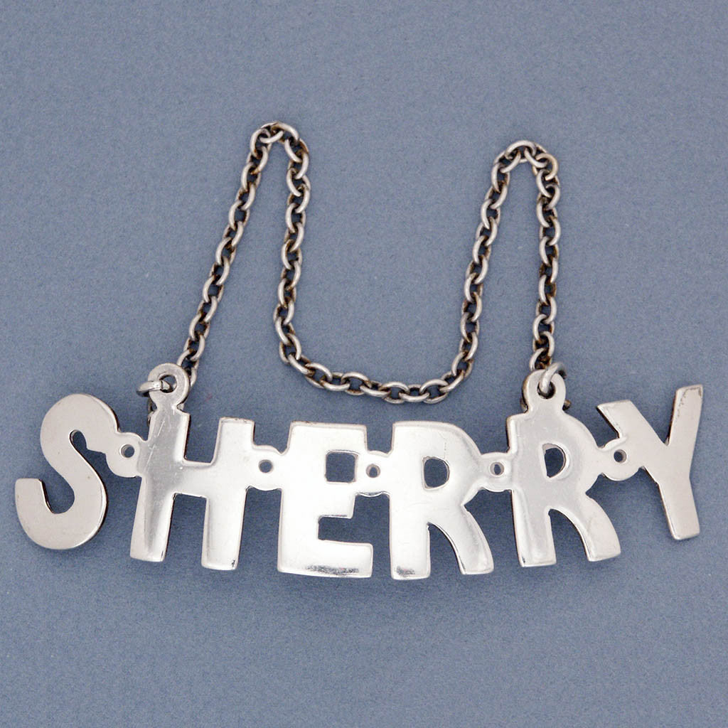 Gorham Sterling 'Sherry' Bottle Ticket, Providence, RI, c. 1913