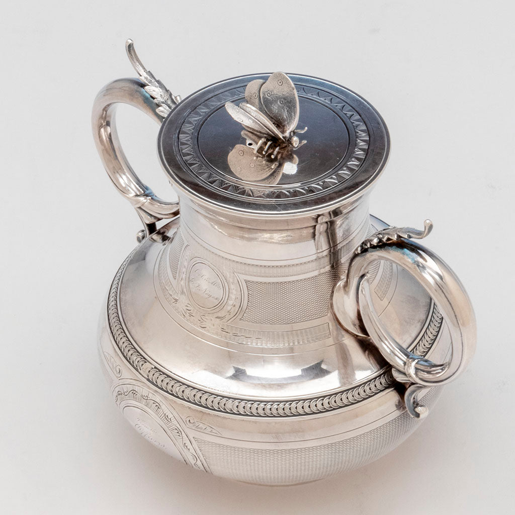 Gorham Antique Coin Silver Presentation Coffee Service of Civil War Interest, Providence, RI, 1863