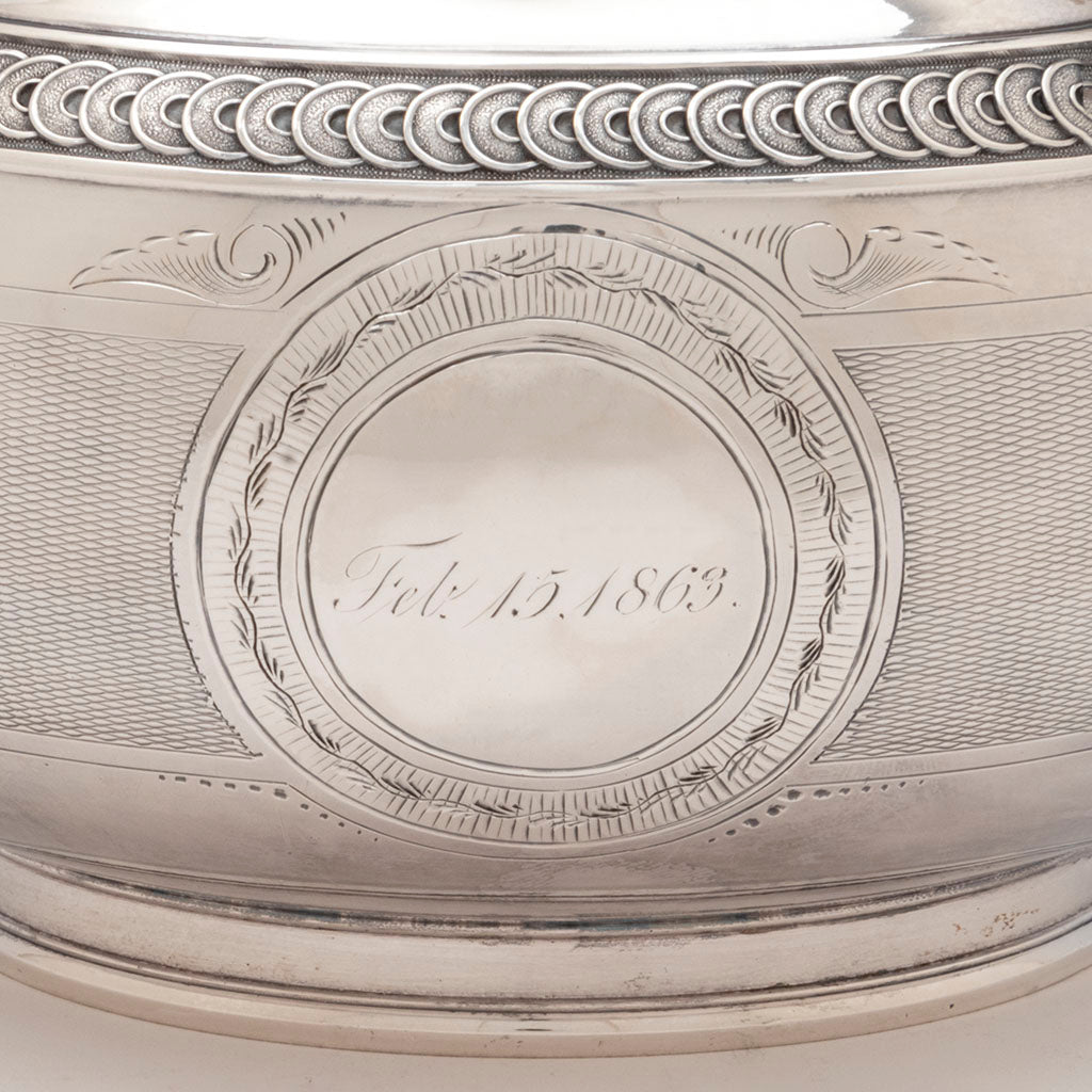 Gorham Antique Coin Silver Presentation Coffee Service of Civil War Interest, Providence, RI, 1863
