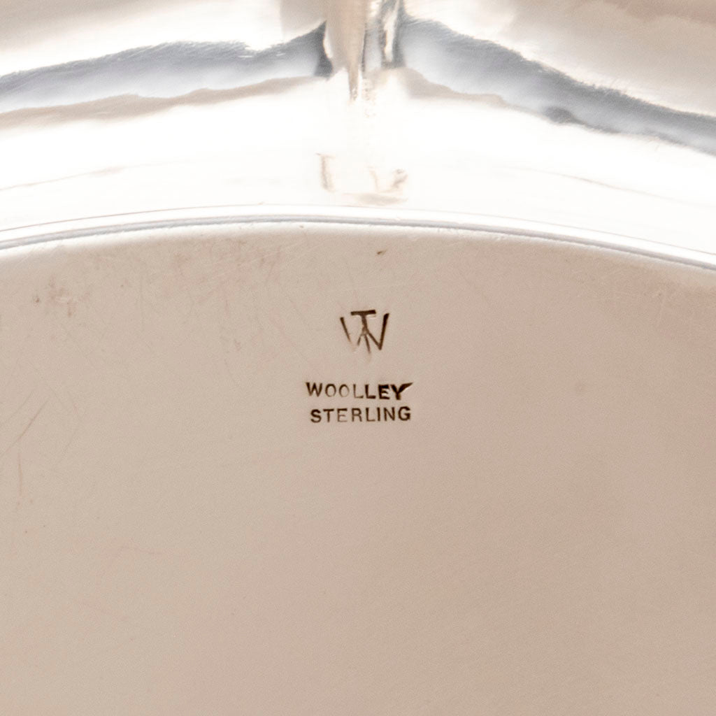 Marks on James T. Woolley Arts &amp; Crafts Sterling Silver Presentation Tray, Boston, MA, 1929
