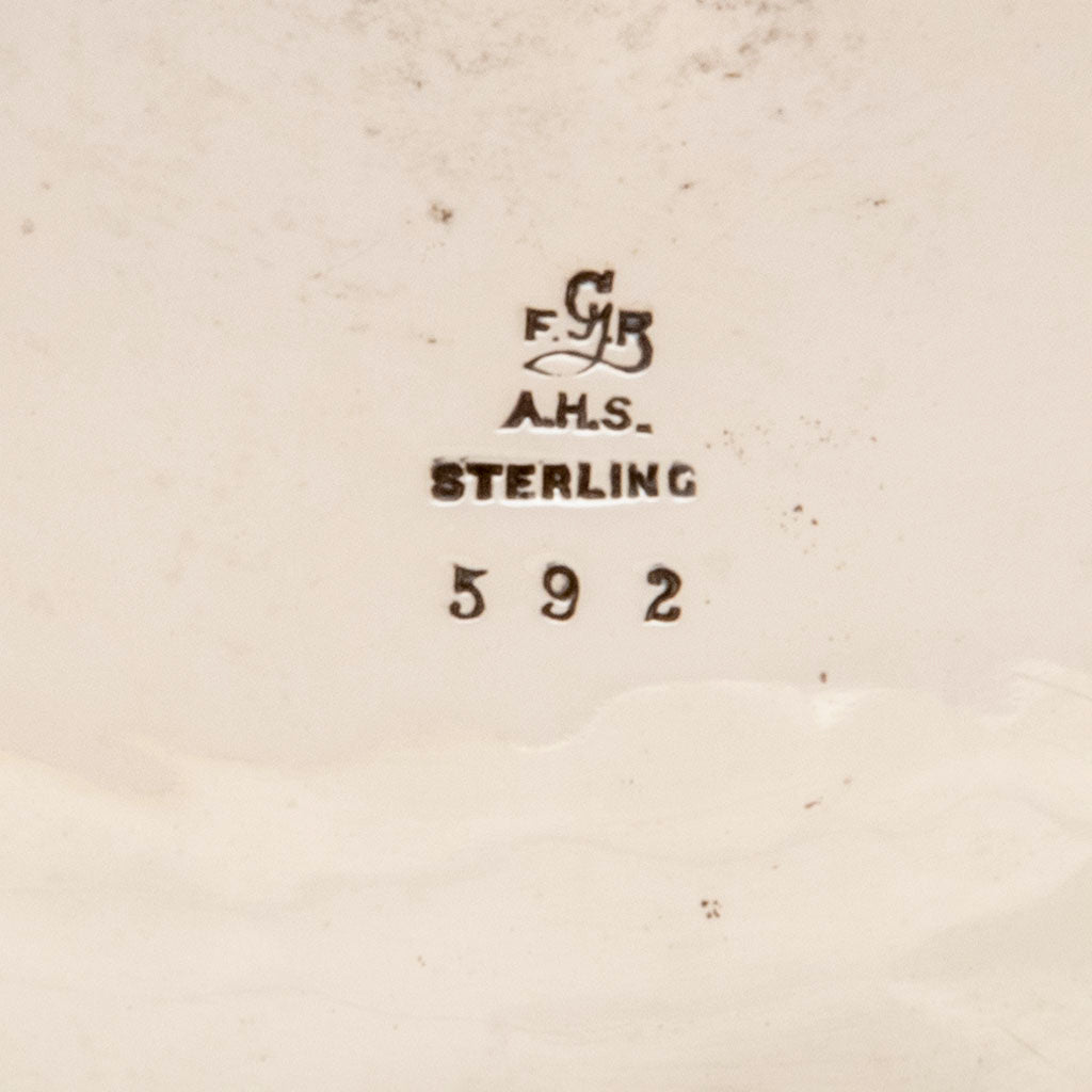 Marks on Frans Gyllenberg and Alfred Swanson Arts &amp; Crafts Silver Sandwich Tray, Boston, c. late 1920&#39;s