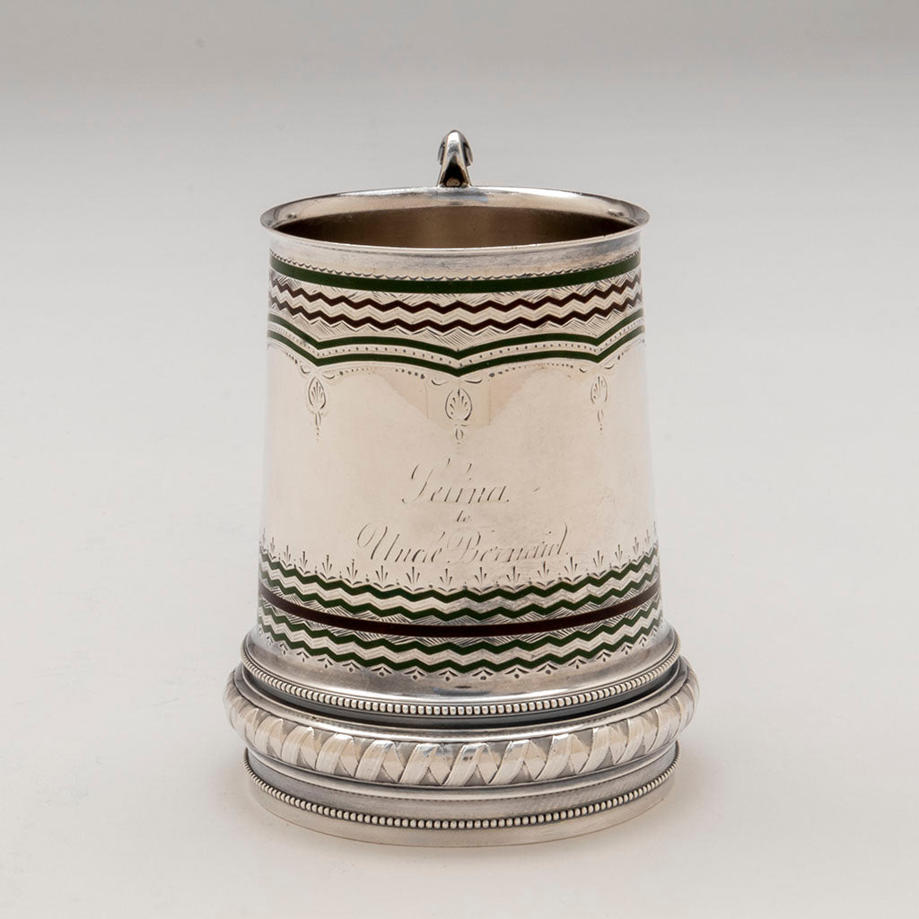 Engraving on the Gorham Antique Sterling Silver and Enamel Cup, Providence, RI, 1870