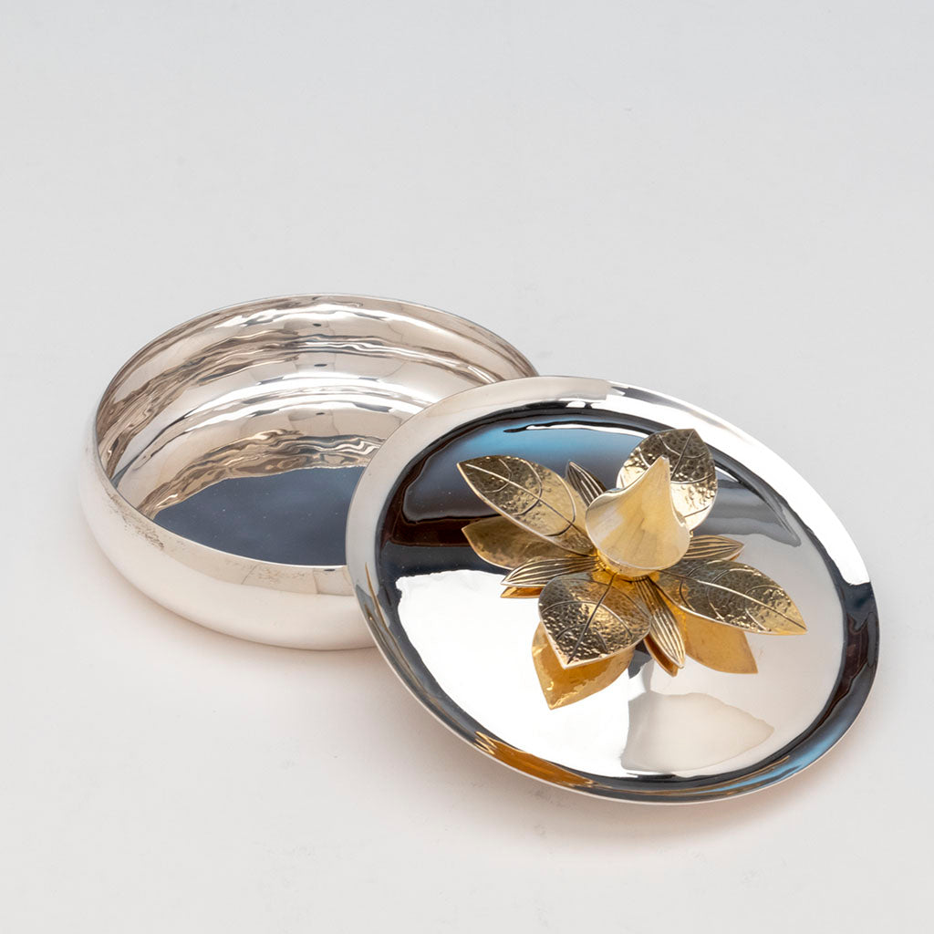 Henry Petzal Modern Sterling Silver Covered Dish, Shrewsbury, New Jersey, c. 1965