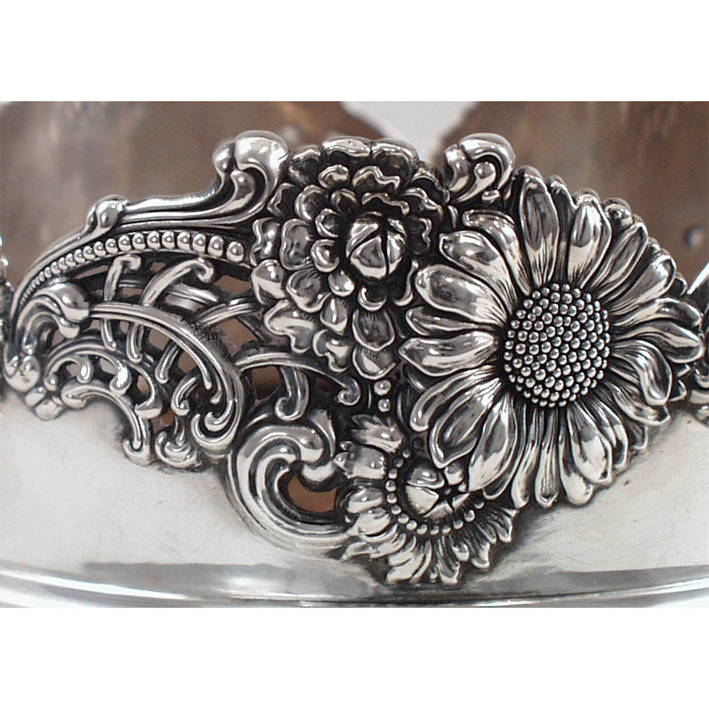 Detail of the Rare Pair of Dominick &amp;amp; Haff Sterling Wine Coasters, c. 1900