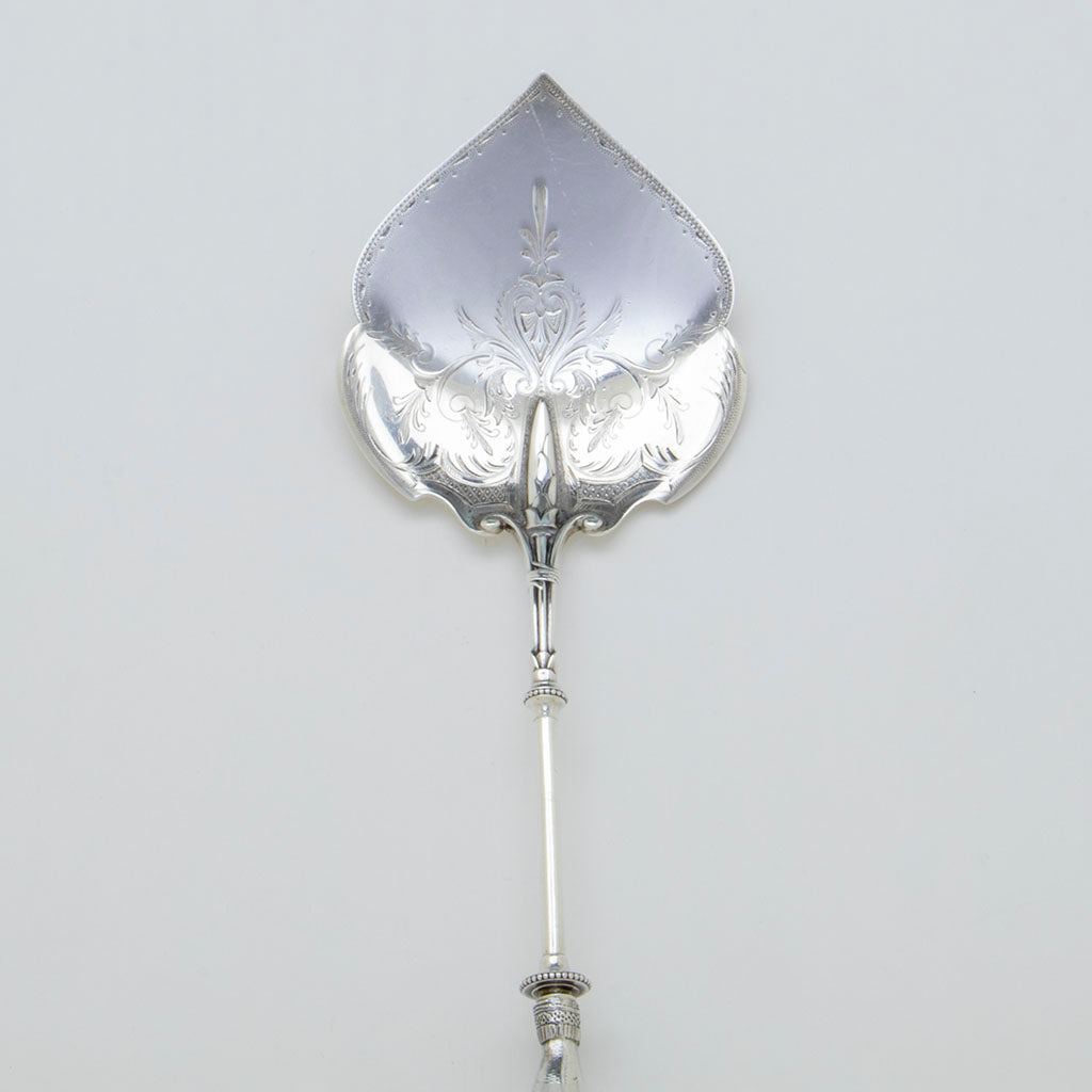 Blade of Gorham &#39;Olive Branch&#39; Pattern Antique Sterling Silver Waffle Server, Providence, RI, c. 1868