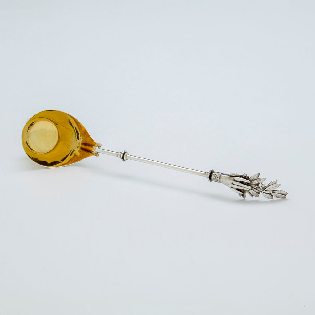 Gorham ‘Olive Branch’ Pattern Antique Sterling Silver Cream Ladle, Providence, RI, c. 1868