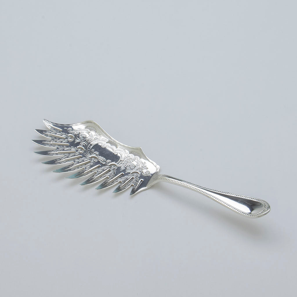 H.B. Stanwood Antique Coin Silver Macaroni Server, Boston, MA, c. 1860s
