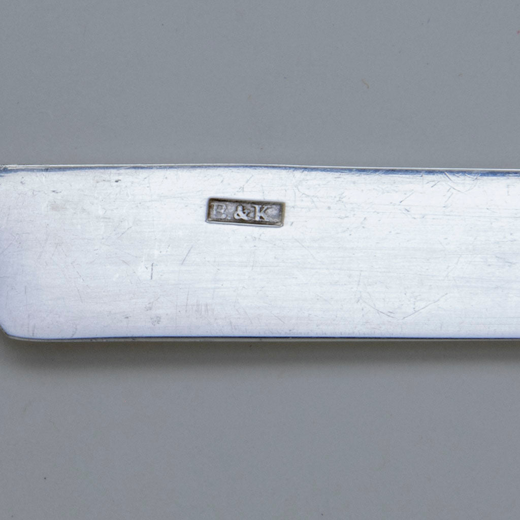 Marks on Bailey &amp; Kitchen Antique Coin Silver and Mother-of-Pearl Knives, set of 12, Philadelphia, PA, c. 1846