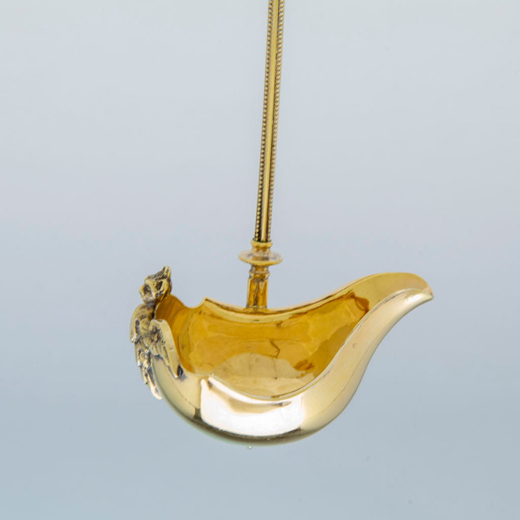 Bowl of George Sharp Antique Sterling Silver &#39;Gothic Dome&#39; Sauce Ladle, Philadelphia, PA, 1866-72