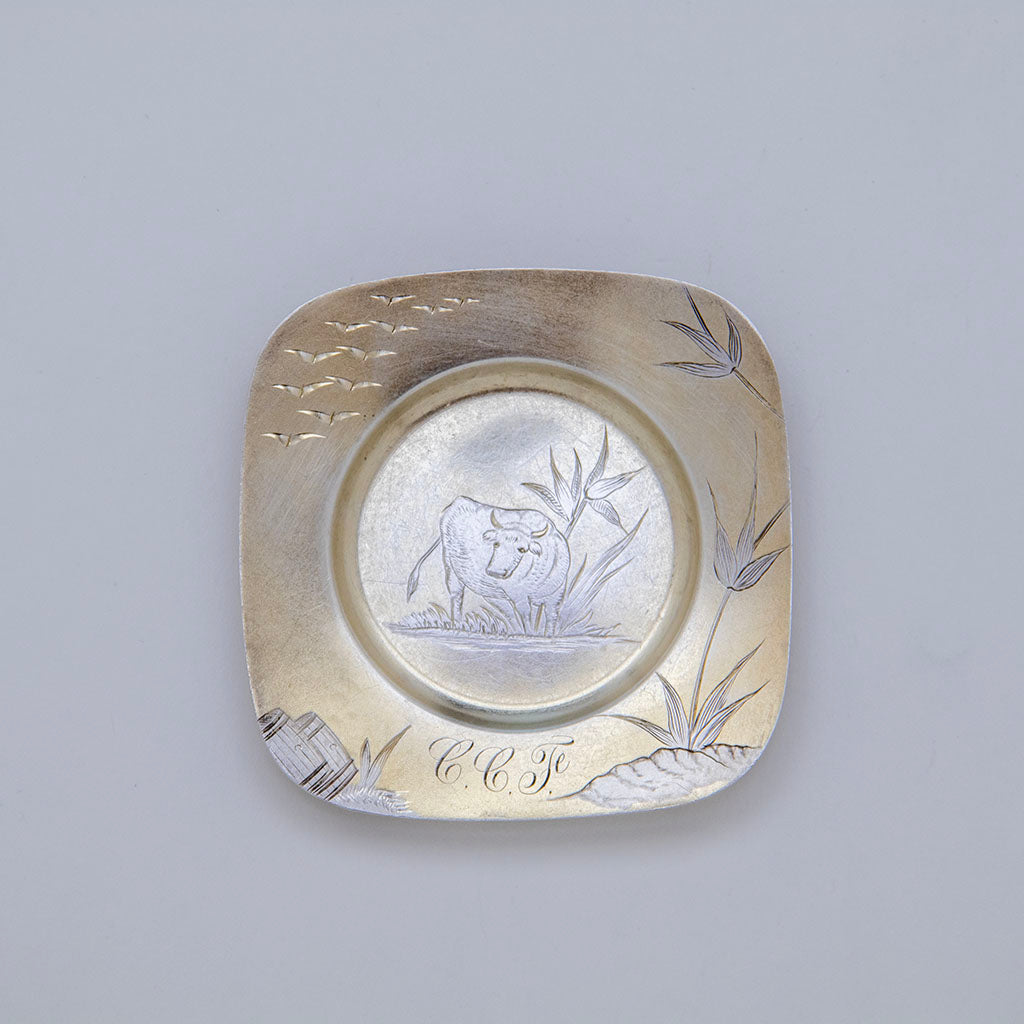 Gorham Antique Sterling &#39;Cow&#39; Butter Pats - 11, Providence, RI, 1881, 1882