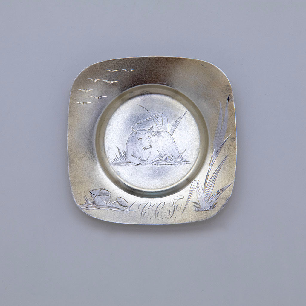 Gorham Antique Sterling &#39;Cow&#39; Butter Pats - 11, Providence, RI, 1881, 1882