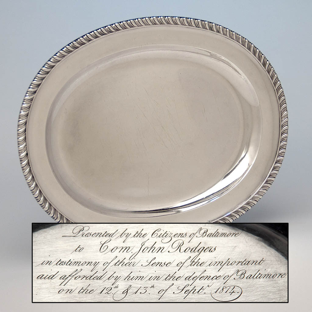Fletcher &amp; Gardiner American Silver Presentation Game Platter from the Rodgers Service, Philadelphia, 1817