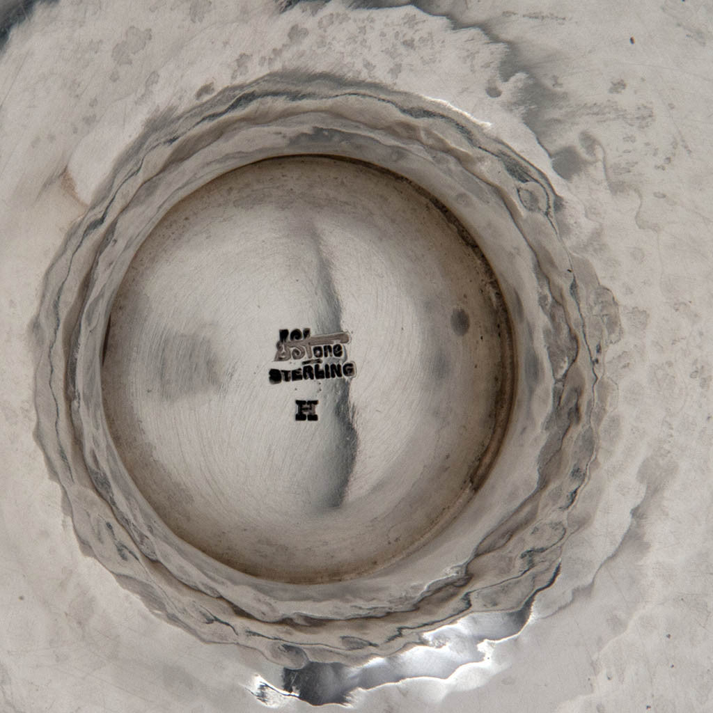 Marks on Arthur Stone Sterling Silver and Ivory Hand Wrought Arts &amp; Crafts After-Dinner Coffee Pot, c. 1920