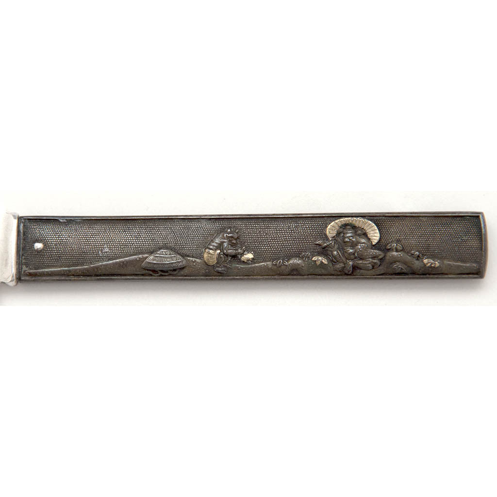 Monkey on Gorham Antique Mixed Metal Japanese Design Fruit Knives, set of 6, Providence, RI, c. 1880