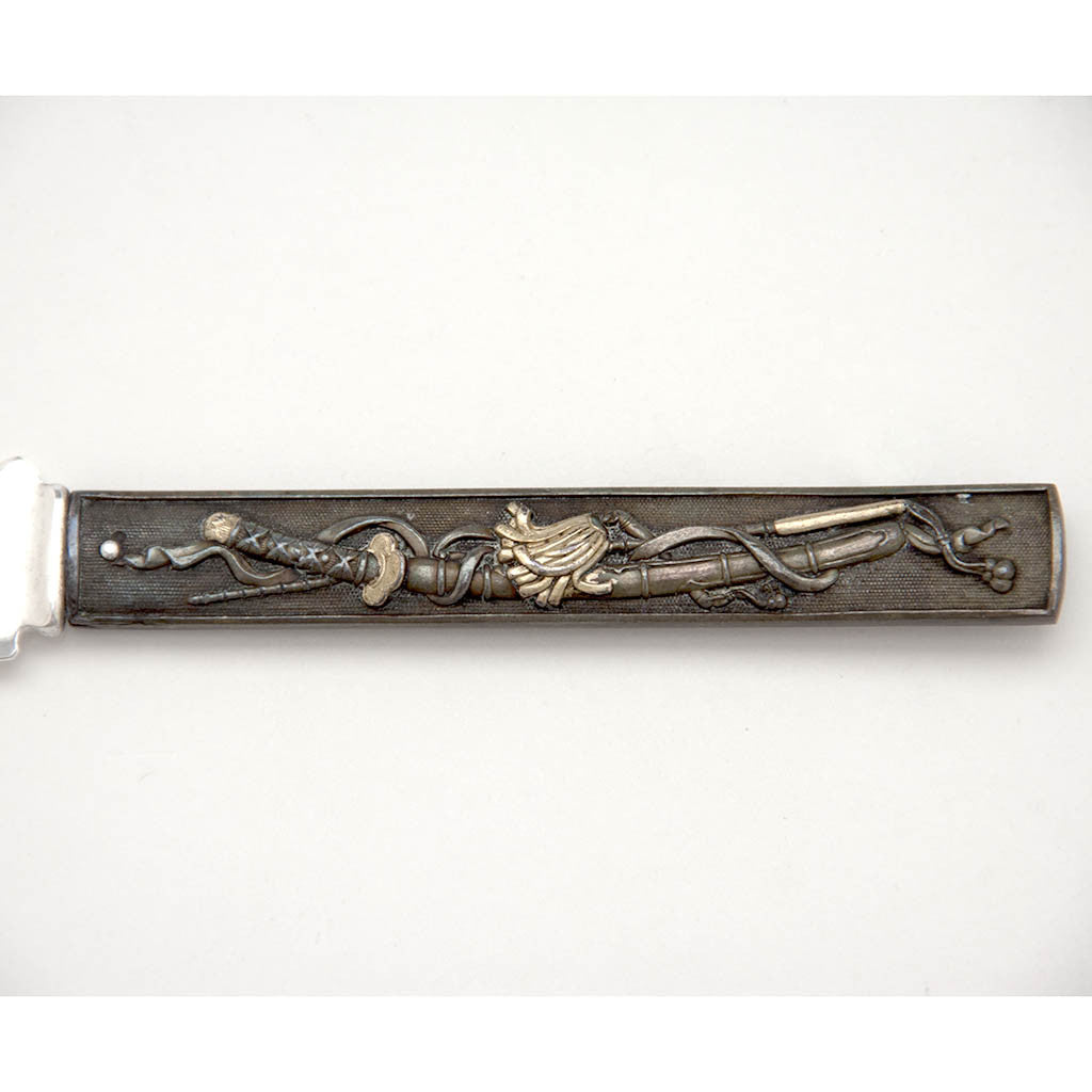 Sword on Gorham Antique Mixed Metal Japanese Design Fruit Knives, set of 6, Providence, RI, c. 1880