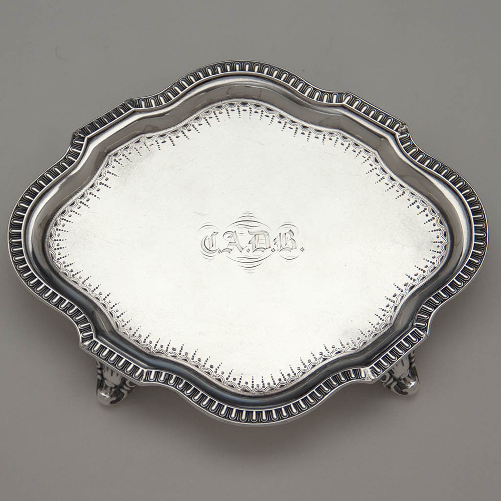 Undertray to Gale &amp; Willis Antique Sterling Silver Coffee and Tea Service, New York City, 1859