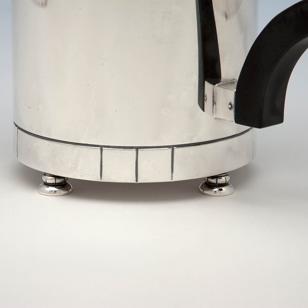 Base of Erik Magnussen Designed for Gorham &#39;Modern American&#39; Art Deco Sterling Silver Pitcher, Providence, 1928