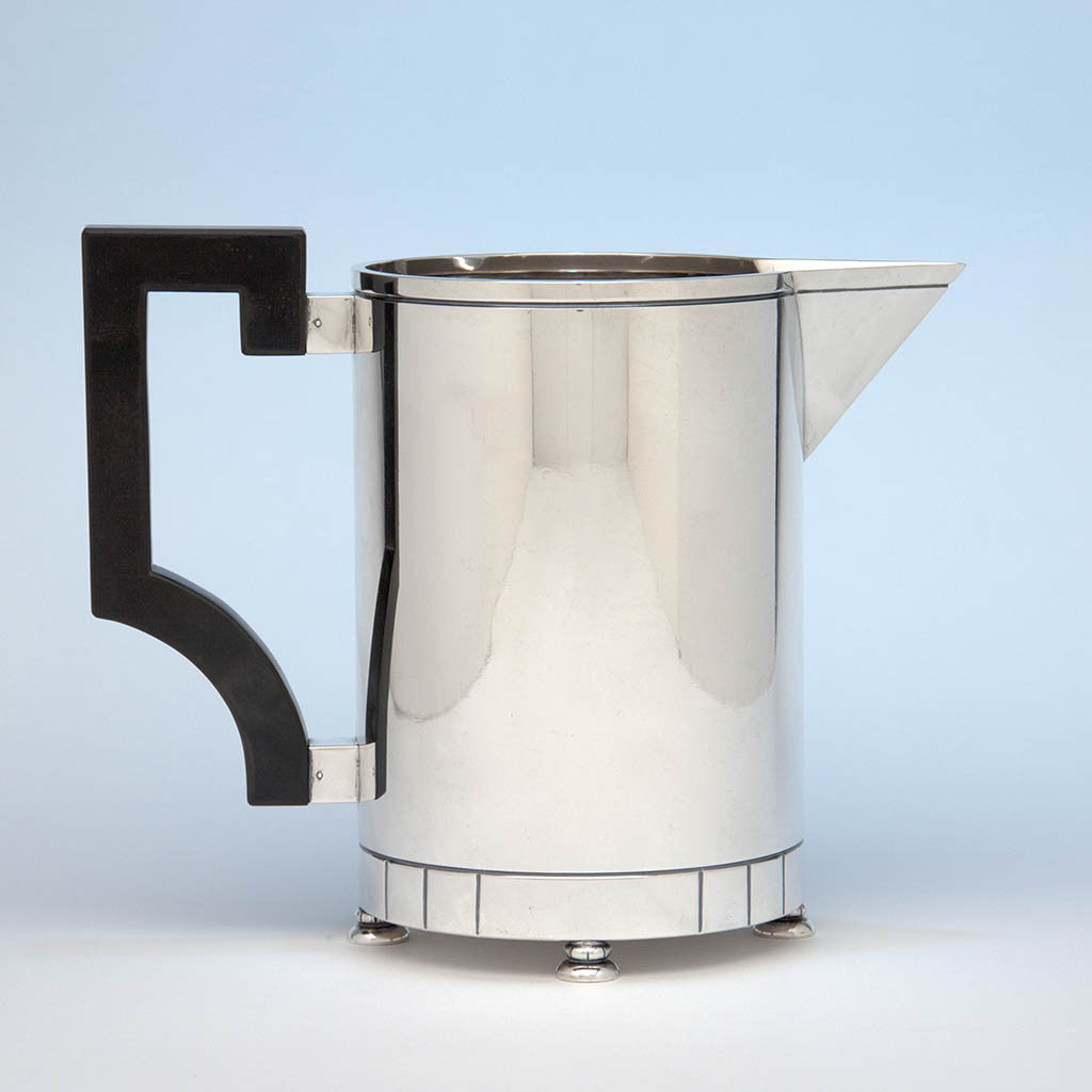 Erik Magnussen Designed for Gorham &#39;Modern American&#39; Art Deco Sterling Silver Pitcher, Providence, 1928