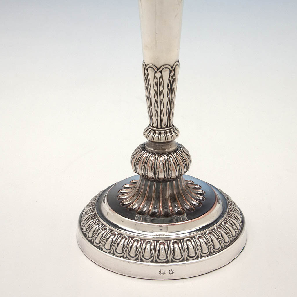 Base of Pair of Matthew Boulton Antique Sheffield Plate 4-light Candelabra, Birmingham, England, c. 1810