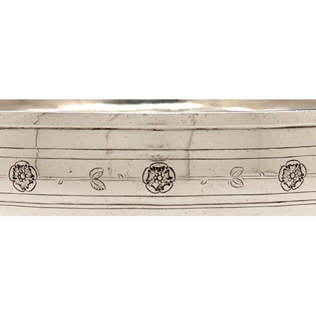 Detail of Arthur Stone Arts &amp; Crafts Sterling Silver Rose Decorated Bowl, Gardner, Massachusetts, 1909-19 
