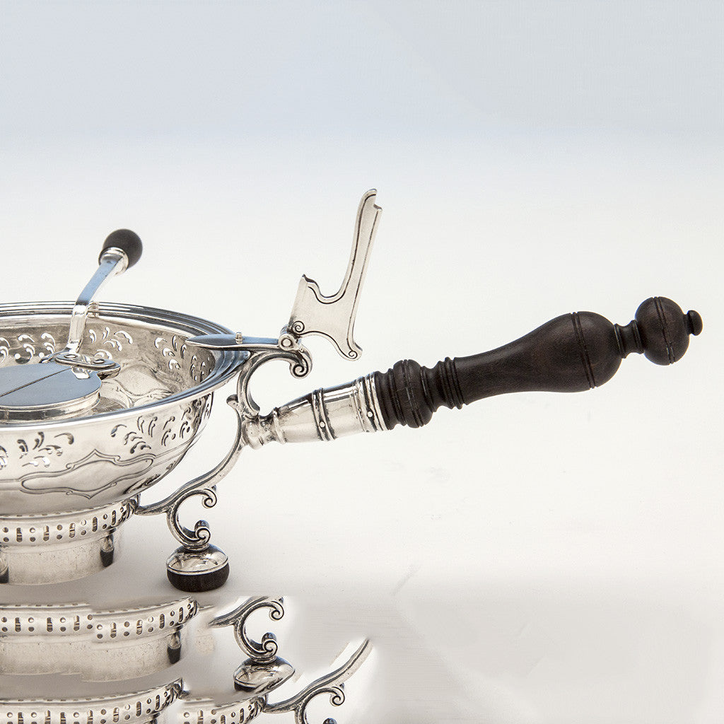 Handle to Arthur Stone Arts &amp; Crafts Sterling Silver Brazier, Gardner, MA, c. 1915