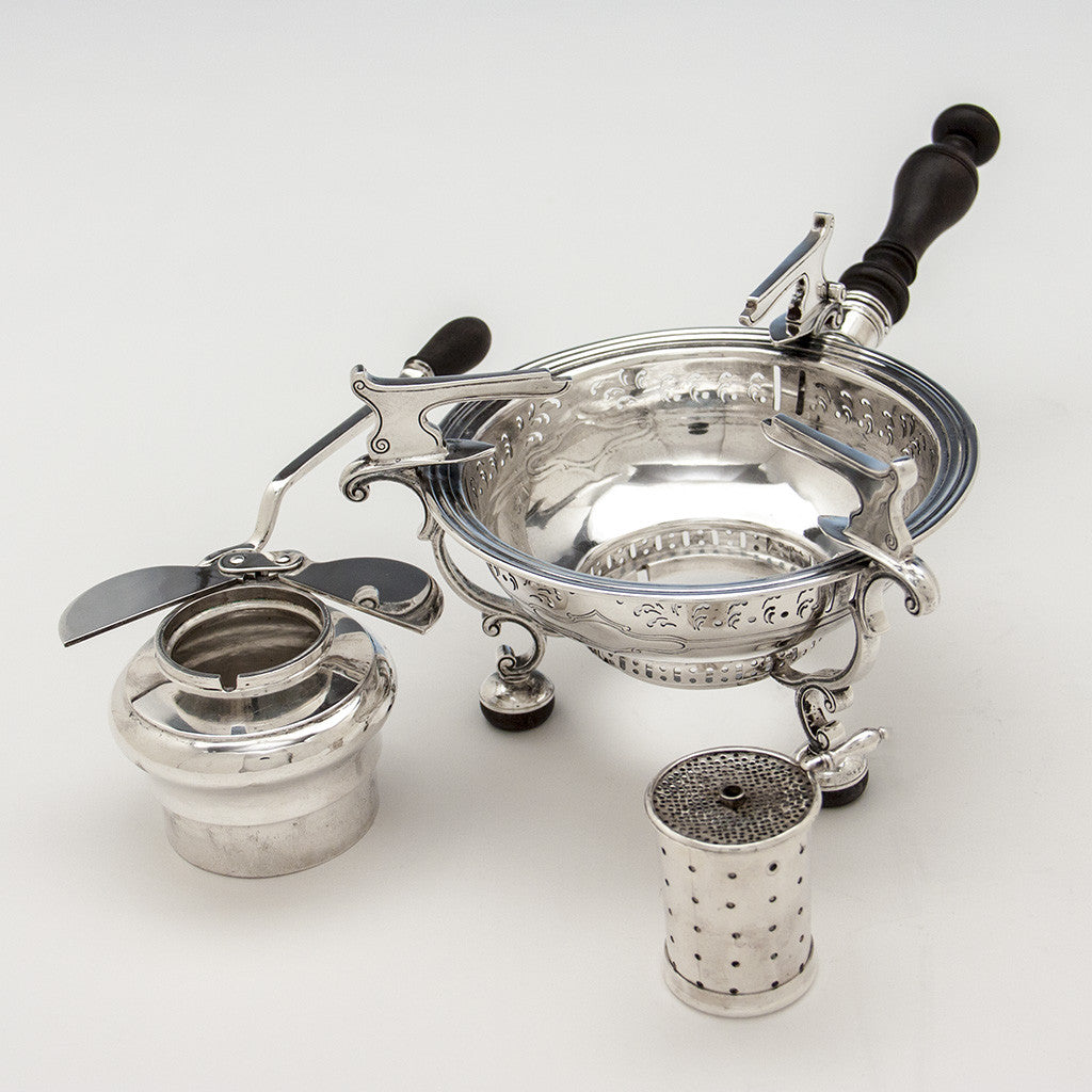 Parts to Arthur Stone Arts &amp; Crafts Sterling Silver Brazier, Gardner, MA, c. 1915