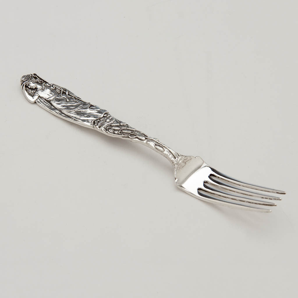 Tiffany &amp; Co Antique Sterling Silver Little Bo Peep Youth Fork, New York City, c. 1900