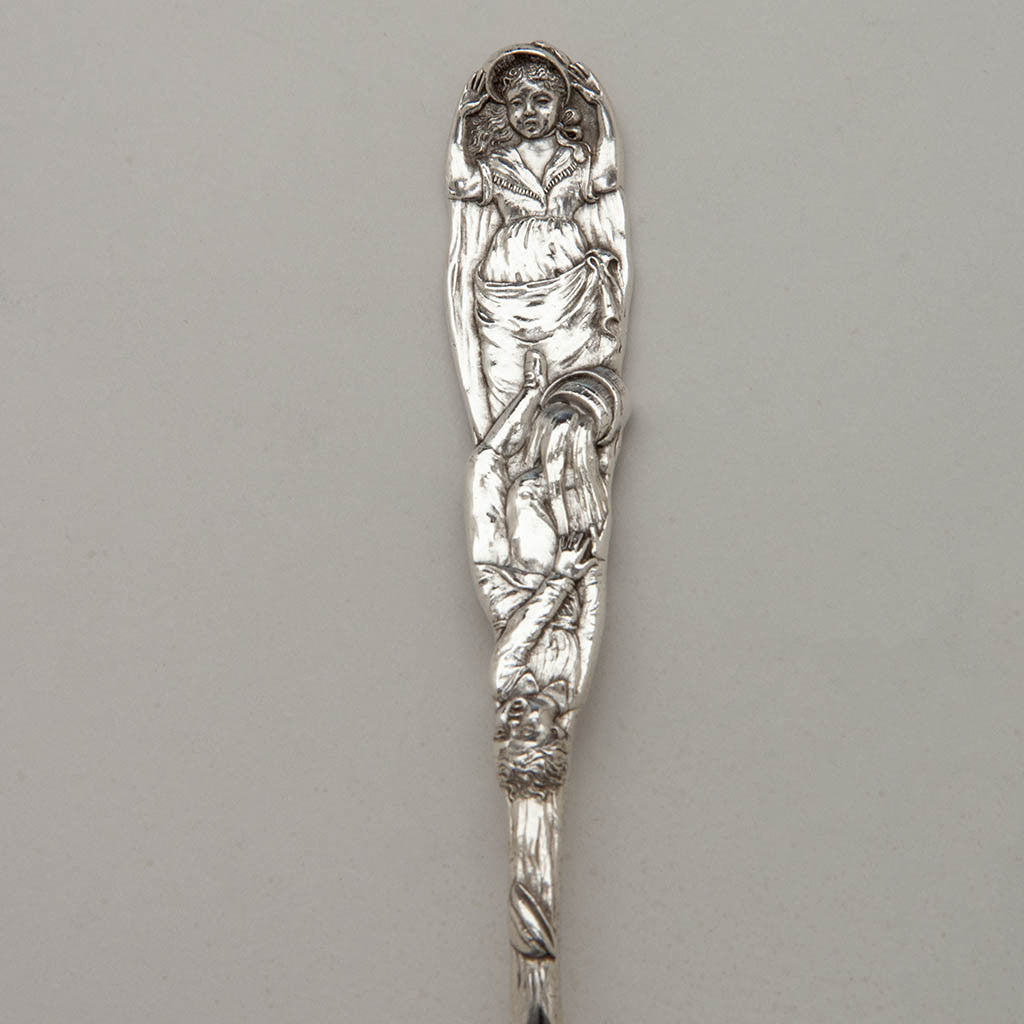 Detail of Tiffany &amp; Co Antique Sterling Silver Jack &amp; Jill Youth Spoon, New York City, c. 1900