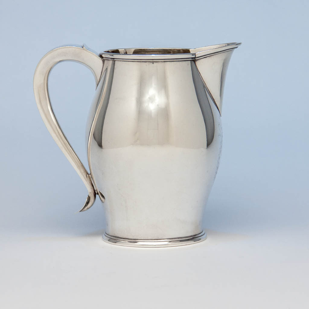 Lewis E. Jenks Antique Sterling Silver Pitcher, Boston, c. 1875