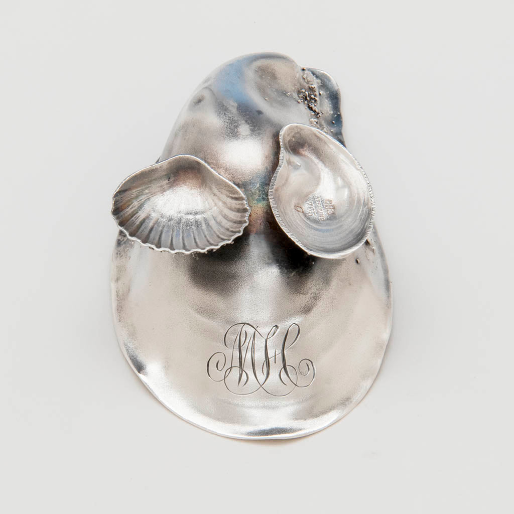 Underside of Gorham Antique Sterling Silver Shell Almond Dish, Providence, RI, 1891