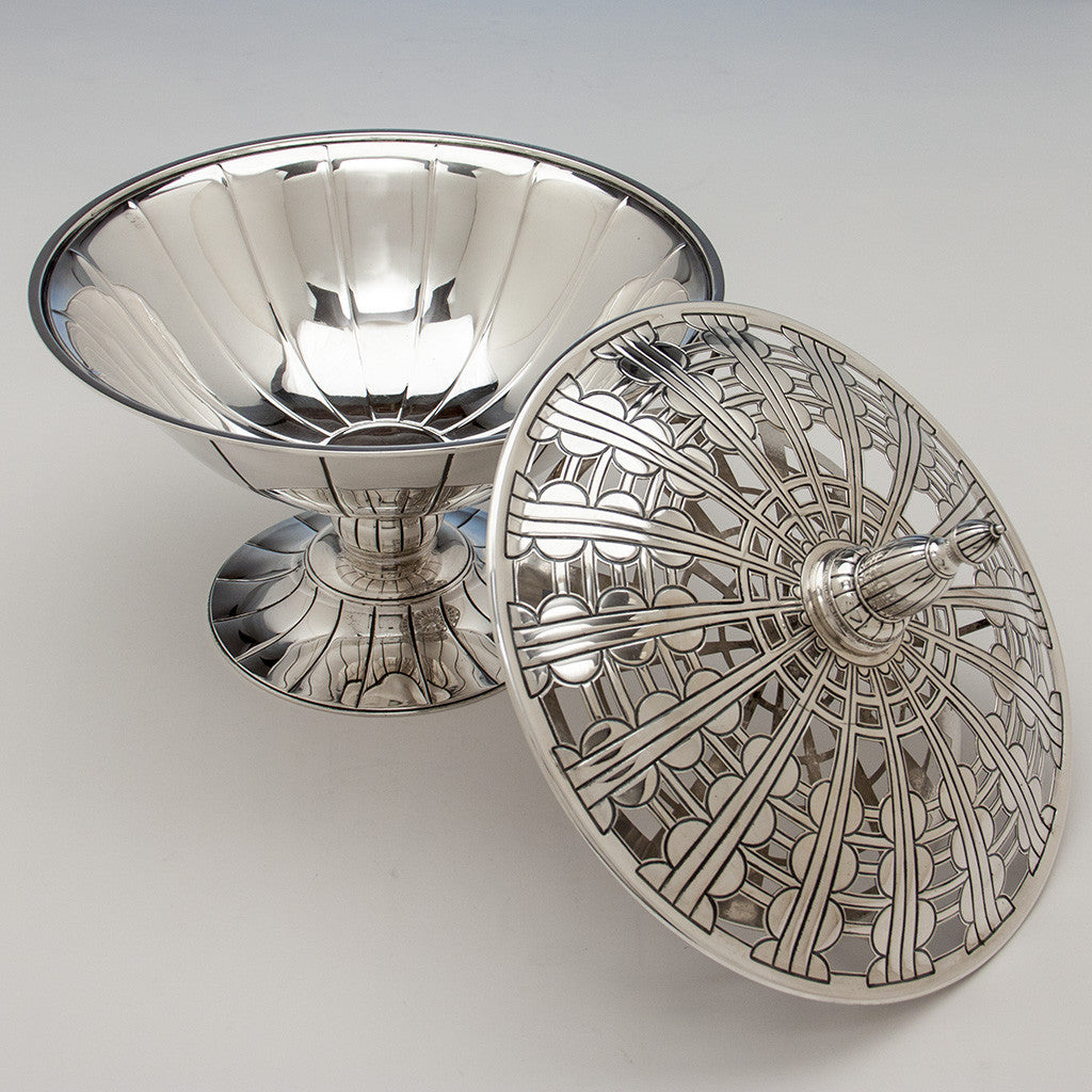 Parts to Erik Magnussen for Gorham Art Deco Large Covered Centerpiece, Providence, RI, 1925 