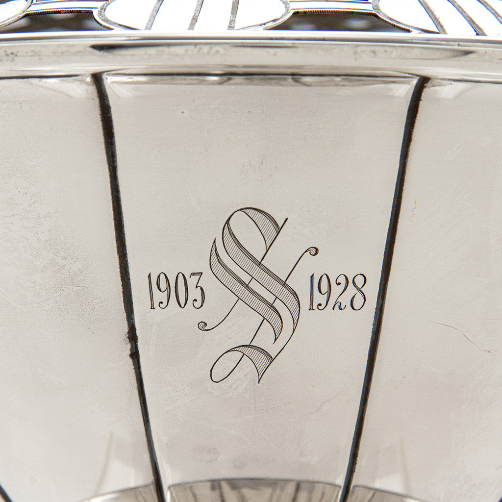 Initial on Erik Magnussen for Gorham Art Deco Large Covered Centerpiece, Providence, RI, 1925 