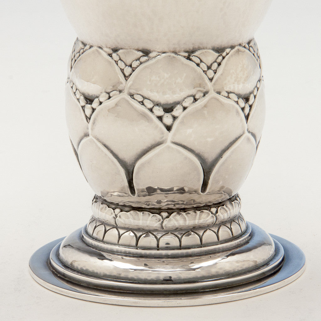 Decoration on Georg Jensen Antique Sterling Silver #68 Vase, Copenhagen, Denmark, 1925-32