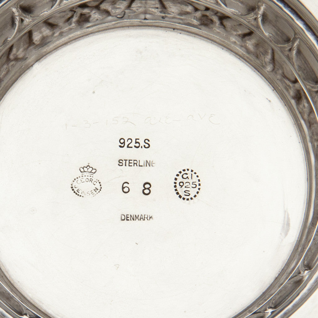 Marks on Georg Jensen Antique Sterling Silver #68 Vase, Copenhagen, Denmark, 1925-32