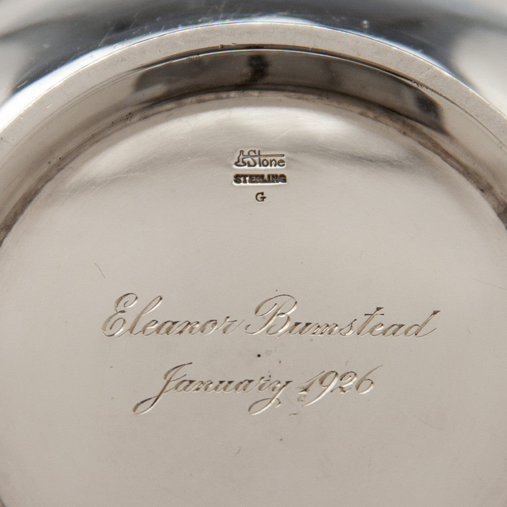 Inscription on Arthur Stone Arts &amp; Crafts Sterling Silver &#39;Avon&#39; Bowl, Gardner, MA, c. 1926